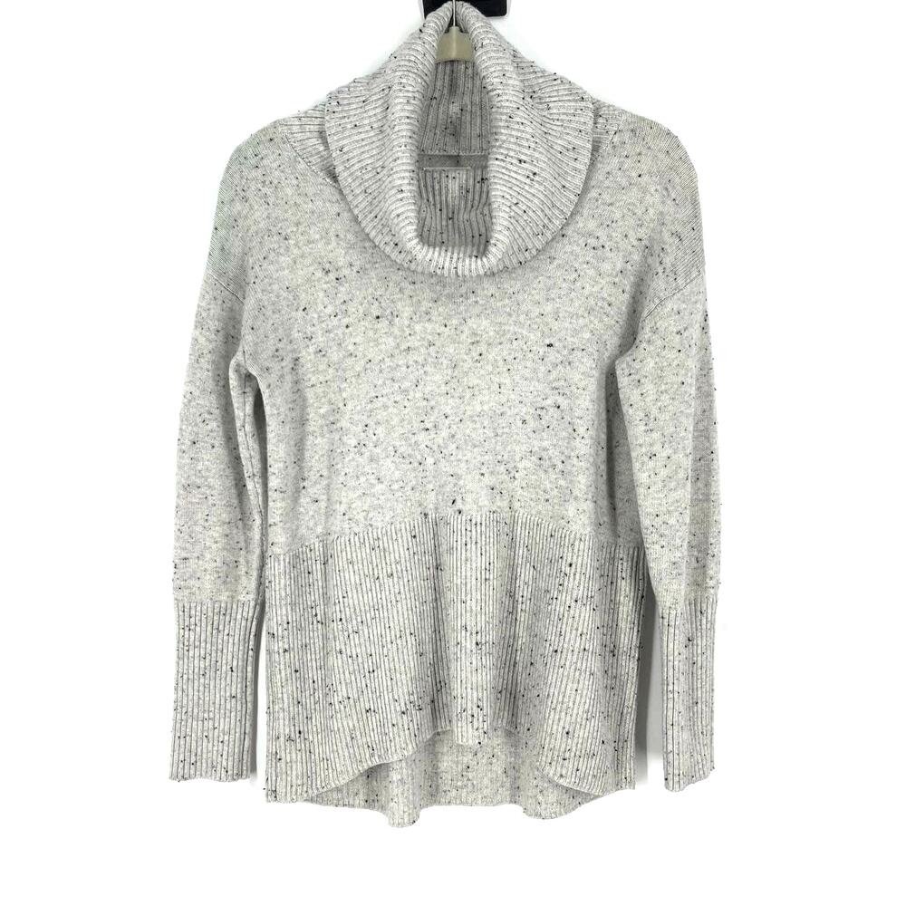Lou & Grey Cowlneck Sweater Gray Spotted‎ Size XS
